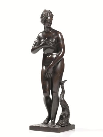 Bronzetto, Toscana, fine sec. XVII-inizi sec. XVIII, Venere Anadiomene, su...