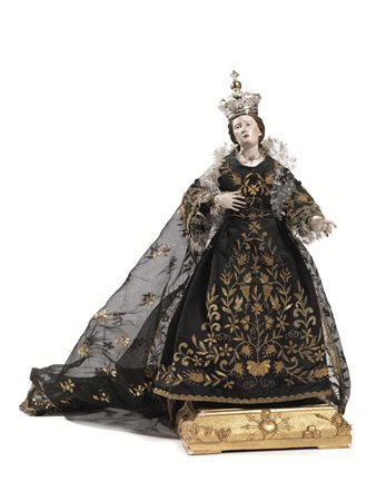 Scultura, Vergine orante, Napoli, fine sec. XVIII - inizi XIX, in legno...