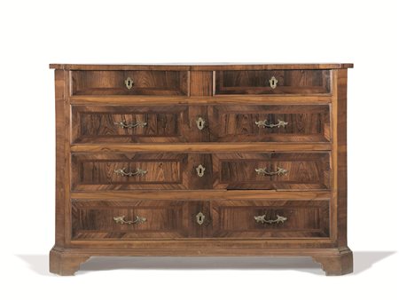 Cassettone, Firenze, metà sec. XVIII, in palissandro e noce, piano...