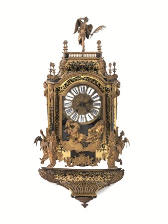 Orologio a mensola, Francia, seconda metà sec. XIX, in stile Boulle, cassa...