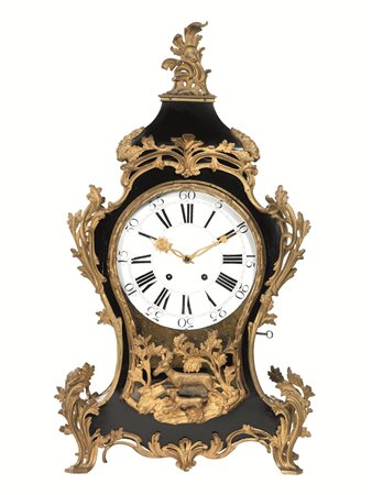 Orologio soprammobile, Zurigo, fine sec. XVIII, cassa sagomata in legno...