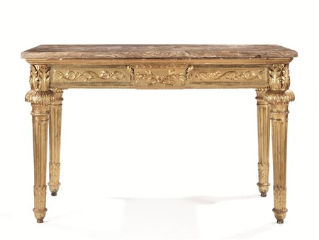 Importante console, Piemonte, fine, secolo XVIII, in legno intagliato e...