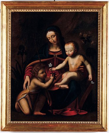 Madonna con Bambino e San Giovannino Scuola lombarda del XVI secolo