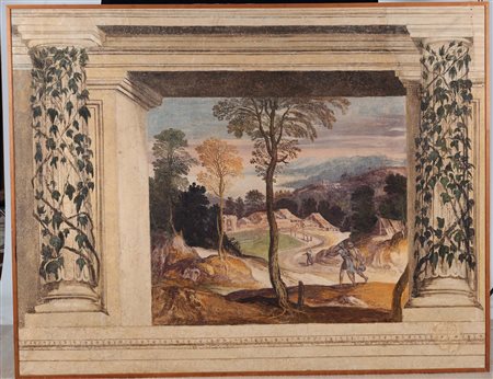 Girolamo Muziano (1532 Acquafredda-1592 Roma), Paesaggio nei pressi del Castello di Rocca Sinibalda