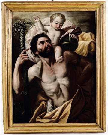 San Cristoforo con il Bambino Scuola italiana del XVII secolo
