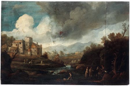Paesaggio fluviale Scuola del XVIII secolo