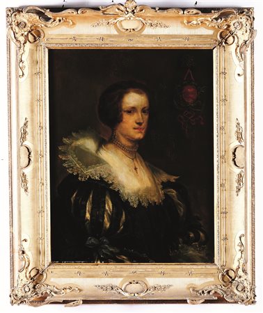 Ritratto femminile con stemma Scuola fiamminga del XVIII secolo