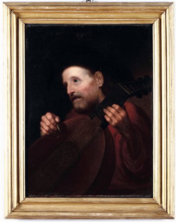 Suonatore di liuto Scuola fiamminga del XVII secolo