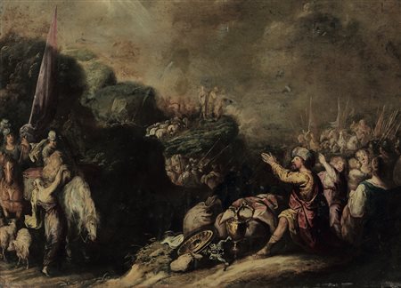 Scena tratta dall'Antico Testamento Scuola fiamminga del XVII secolo