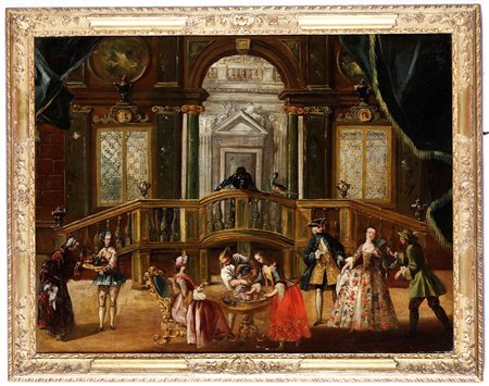 Interno con banchetto Scuola veneta del XVIII secolo