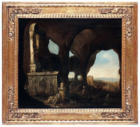 Abraham van Cuylenborch (1620 Utrecht-1658 Utrecht), Interno di caverna