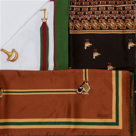 Gucci - Lotto di tre foulard