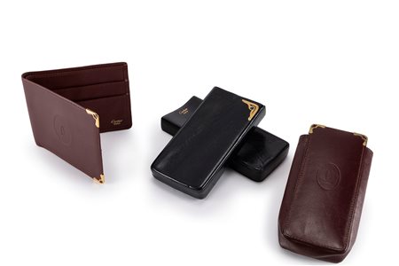 Cartier - Lotto composto da un portafogli e due porta sigari