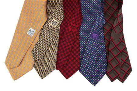 Hermès - Lotto di cinque cravatte