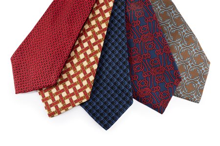 Hermès - Lotto di cinque cravatte