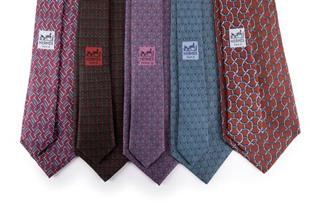 Hermès - Lotto di cinque cravatte