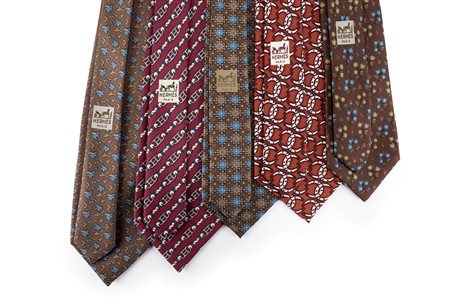 Hermès - Lotto di cinque cravatte