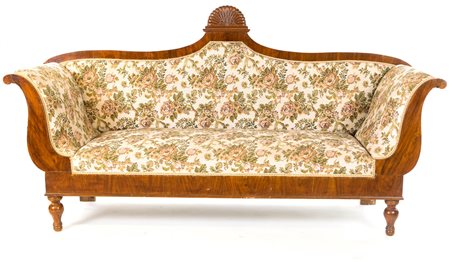  
Divano in noce, XIX secolo 
 cm 120x220x62