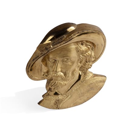  
Bassorilievo in bronzo dorato lucido e opaco, fine del XIX secolo 
 cm 20x18