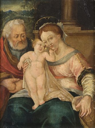 Scuola Emiliana del XVIII secolo (1:Principale) (0 - 0) 
Sacra Famiglia 
olio su rame cm 24x17,5 - con la cornice: cm 31x25