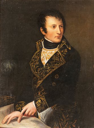 Pittore del XIX secolo ( - ) 
Napoleone nelle vesti di primo console 
olio su tela cm 80x66 - con la cornice: cm 100x79