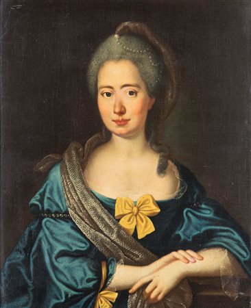 Pittore del XVIII secolo (1:Principale) ( - ) 
Ritratto di gentildonna con abito blu e perle fra i capelli 
olio su tela cm 79x62 - con la cornice: cm 97x83