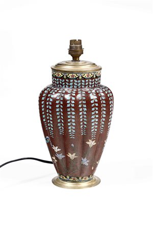 Vaso in smalto con decori floreali, Giappone, XX secolo