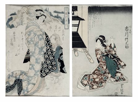 Coppia di stampe, Kikugawa Eizan (1787-1867). Giappone, inizio XIX secolo