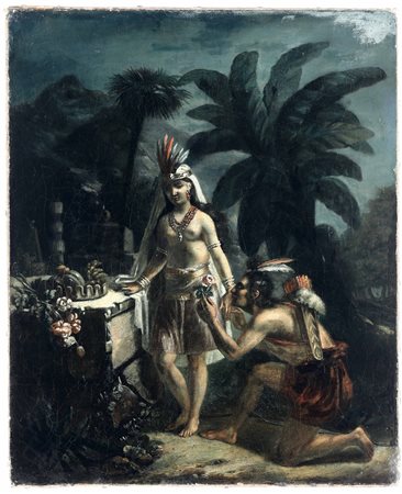 Scena esotica galante Scuola del XIX secolo