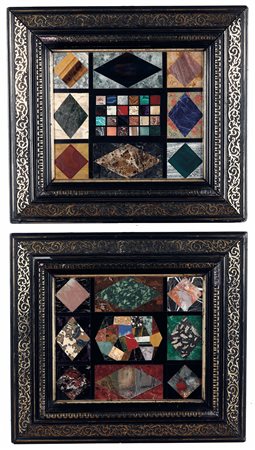 Due commessi di marmi e pietre dure. XX secolo