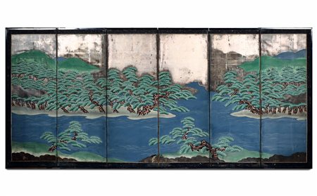 Paravento a sei ante, Giappone, periodo Meiji (1868-1912)