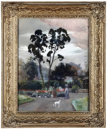 Donna con cane, 1901 Ursula Wood (1868-1925)