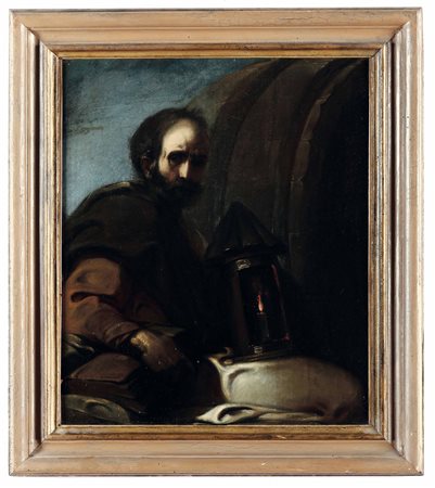 Uomo con lanterna Pietro Antonio Magatti (2691 - 1767) attribuito a