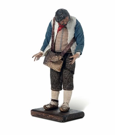 Mendicante con borsetta e giacca blu. Napoli XIX secolo