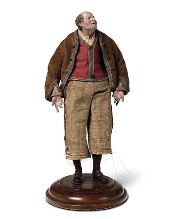 Pastore dell'annuncio con giacca marrone e pantaloni beige,  Napoli XIX secolo