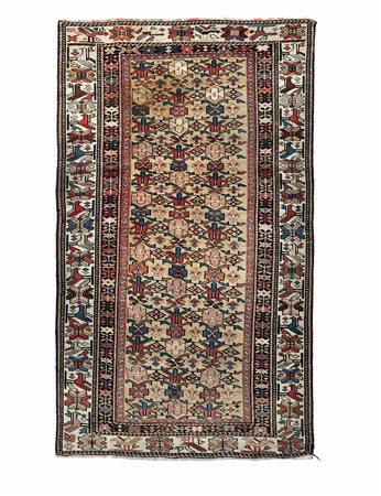 Tappeto Shirvan, Caucaso fine XIX secolo. Campo giallo cm 165x97