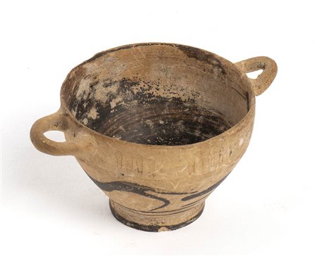 CRATERE MINIATURISTICO ETRUSCO-CORINZIOVII - VI secolo a.C.alt. cm 4,5; diam....