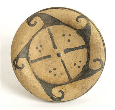 PIATTELLO ETRUSCO DEL TIPO GENUCILIAIV secolo a.C.alt. cm 6,5; diam. cm...