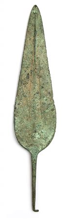 PUNTA DI LANCIA A FOGLIAArea del Lorestan, ca. 1000 a.C.Lega di rame, lungh....