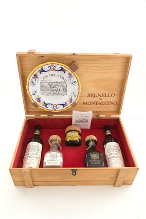 Casa del Cervo wooden box (4 bts + plate + honey)