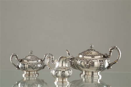 800 silver milk jug, teapot, sugar bowl, g 1700 c