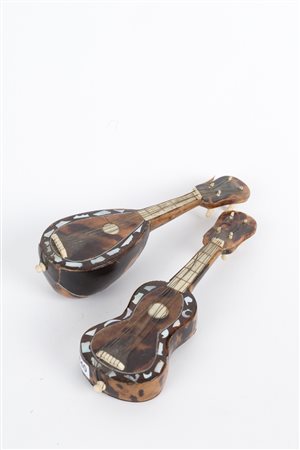 Two models of guitar and mandolin. Naples. 19th c