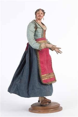 Terracotta shepherdess figurine. Naples. 19th c