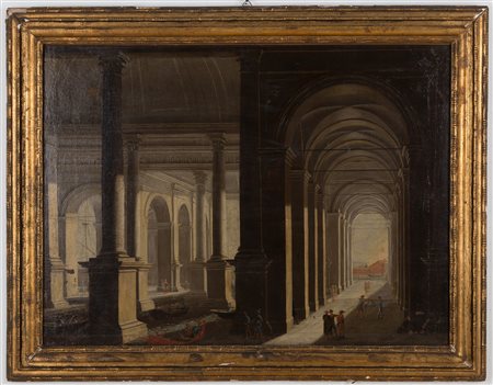 ROMAN SCHOOL of 18th c. Oil painting on canvas.