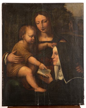 LOMBARDY SCHOOL. Oil painting on panel. 17th c