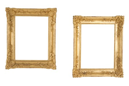 Pair of gilded frames. 19th century