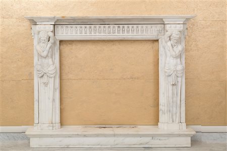 Carrara marble chimney. 19th century