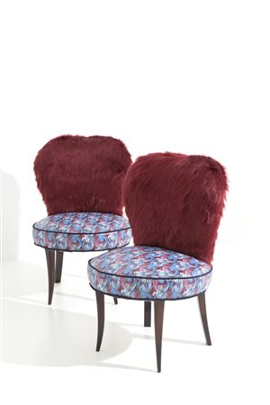 Pair of armchairs in fashion leather. '50s 