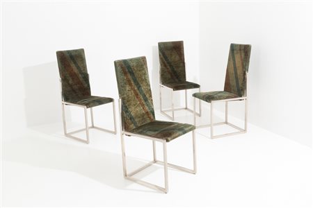 TURRI. Four chairs in metal and Missoni fabric 