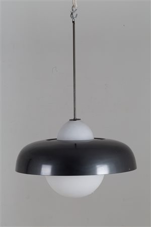 Metal and glass chandelier. '70s